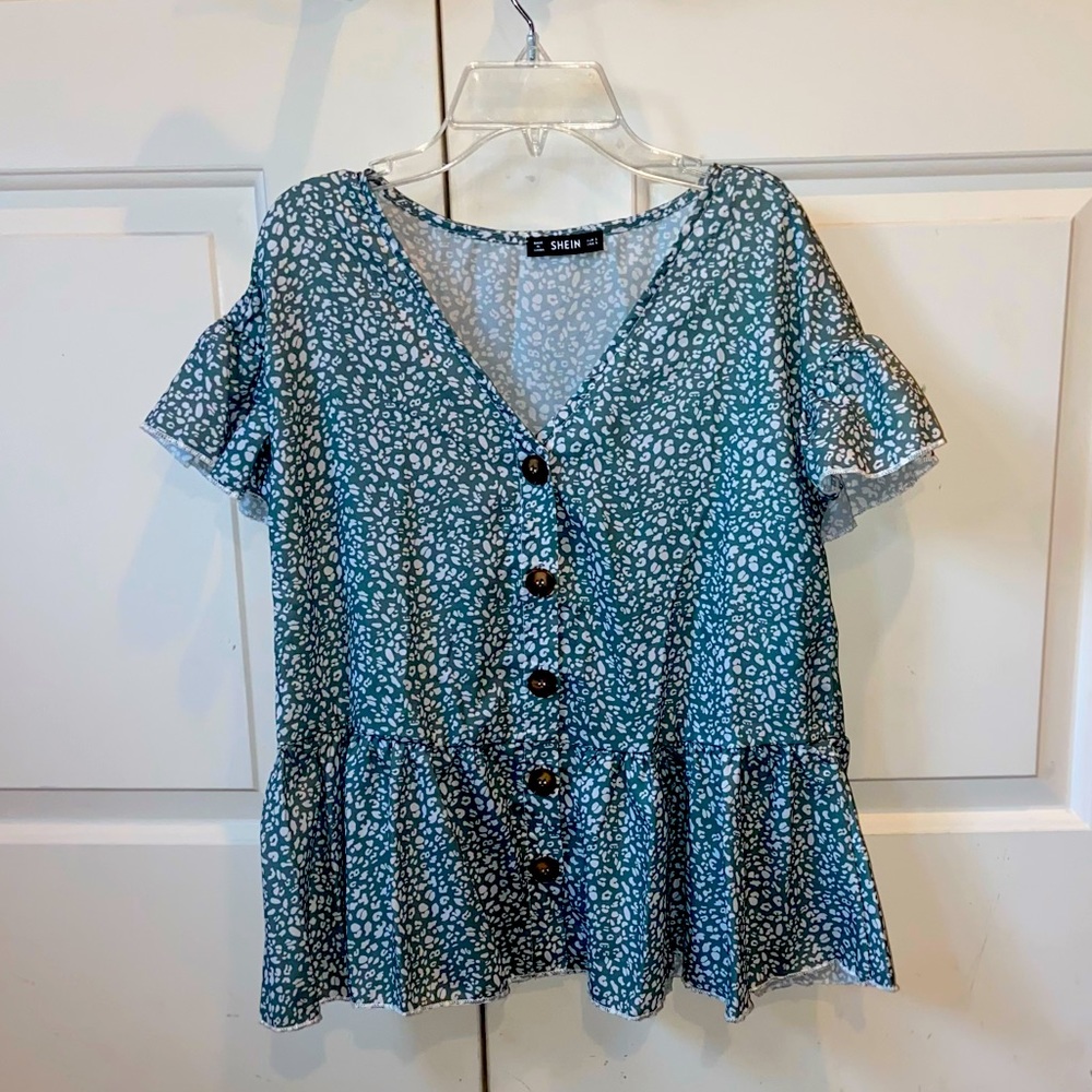 Buttoned Blouse- SHEIN